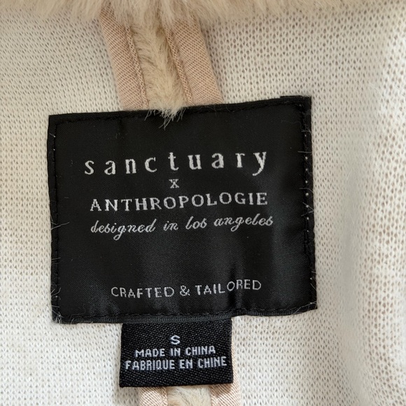 Anthropologie Cream Teddy Faux Fur Jacket Small - Picture 6 of 6